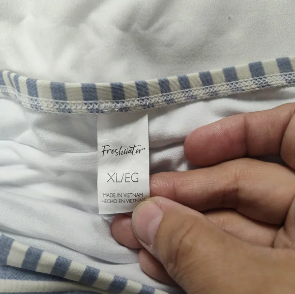 Striped Blue and White Tankini Top - Picture 4 of 7